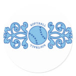 Lukean Softball Round Stickers