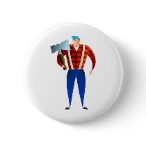 Lumberjack Pinback Buttons