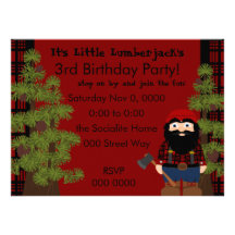 Lumberjack Gnome Personalized Invites