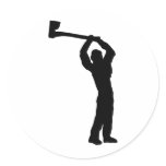 lumberjack shape round stickers