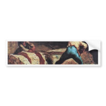 Lumberjacks Sawing Wood By Millet  (Best Quality) Bumper Sticker