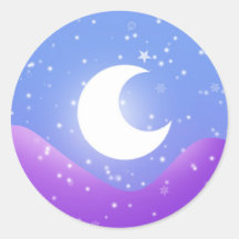 Lumière de lune de Milou Autocollants Ronds