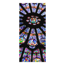 Lumière en verre double carte en  couleur