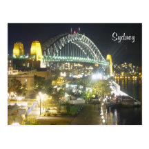 lumières de nuit de pont de Sydney Cartes Postales