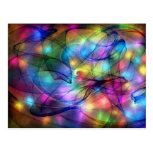 lumières rougeoyantes d'arc-en-ciel cartes postales
