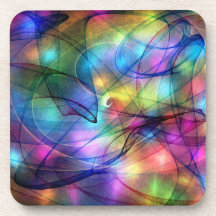 lumières rougeoyantes d'arc-en-ciel dessous-de-verre