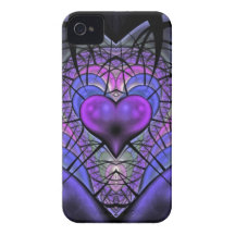 Luminescent Heart Fractal iPhone 4 Case-Mate Case