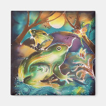 Luminous Night of Frogs Magnet