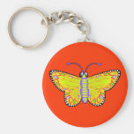 Luminous Yellow Butterfly Keychain