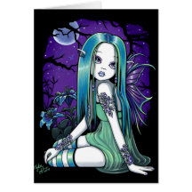 "Luna" Gothic Moon Lilly Fairy Art Card