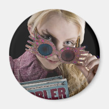 Luna Lovegood Peeks Over Glasses Fridge Magnet
