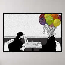 Lunch with Balloon Head Poster