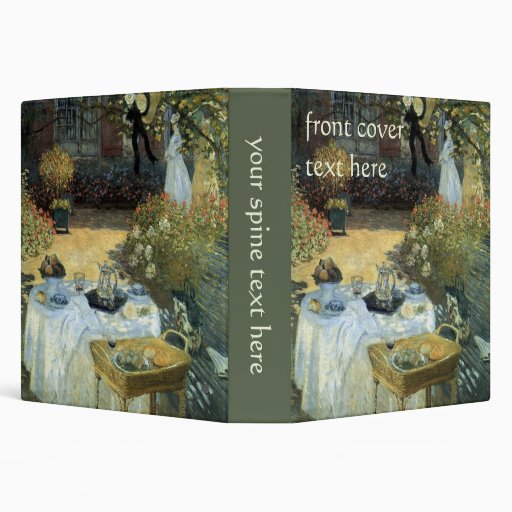 Luncheon by Claude Monet, Vintage Impressionism 3 Ring Binders