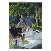 Luncheon on the Grass, Center Panel Claude Monet Greeting Cards