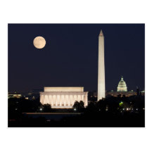 Lune au-dessus de Washington DC Cartes Postales