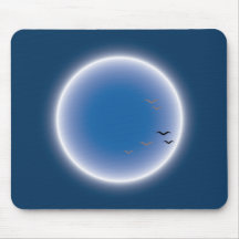 Lune bleue rougeoyante tapis de souris