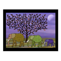 Lune d'éléphant cartes postales
