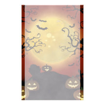 Lune éffrayante de Halloween, citrouilles et libra Papier À Lettre Customisé