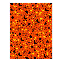Lune et étoiles de Halloween Carte Postale