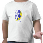Lune jaune et chemise d'étoiles bleues t-shirts