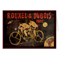 Lunel Vintage Tandem Cycling Greeting Card