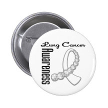 Lung  Cancer Awareness Gemstone Ribbon Pinback Buttons