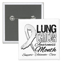 Lung Cancer Awareness Month Grunge Ribbon Pins