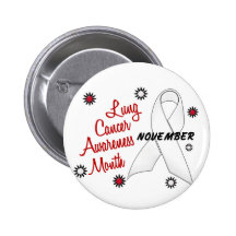 Lung Cancer Awareness Month Pearl Ribbon 1.1 Pinback Buttons
