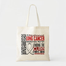 Lung Cancer Awareness Month Pearl Ribbon I2.5 Canvas Bag