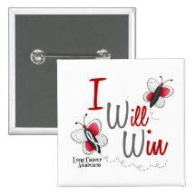 Lung Cancer Butterfly 2 I Will Win Pin