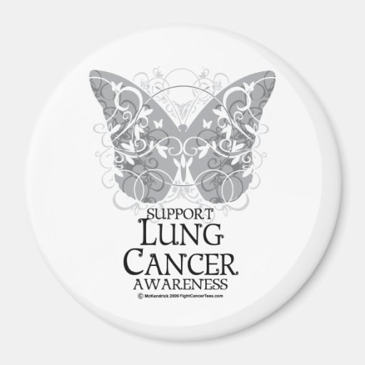 Lung Cancer Butterfly Refrigerator Magnet