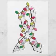 Lung Cancer Christmas Lights Ribbon Flyer