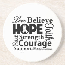 Lung Cancer Collage of Hope Drink Coasters