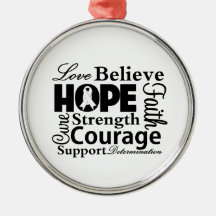Lung Cancer Collage of Hope Christmas Tree Ornament