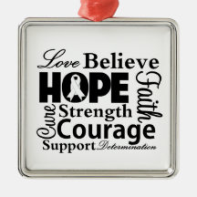 Lung Cancer Collage of Hope Christmas Tree Ornaments