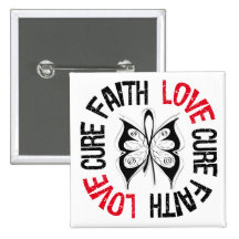 Lung Cancer Faith Love Cure Pinback Buttons