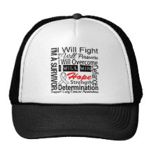 Lung Cancer Fight Persevere Overcome Win Mesh Hats