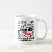 Lung Cancer Fight Persevere Overcome Win Mugs
