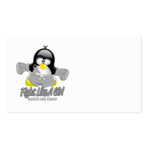 Lung Cancer Fighting Penguin Business Cards