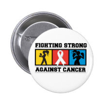 Lung Cancer Fighting Strong Pinback Buttons
