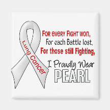 Lung Cancer For Every…..I Proudly Wear Pearl 1 Fridge Magnets