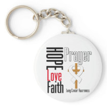 Lung Cancer Hope Love Faith Prayer Cross Key Chain