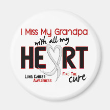 Lung Cancer I Miss My Grandpa Refrigerator Magnet