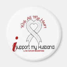 Lung Cancer I Support My Husband Fridge Magnets