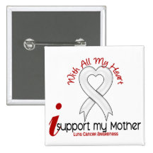 Lung Cancer I Support My Mother Pinback Button