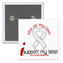 Lung Cancer I Support My Sister Pinback Button