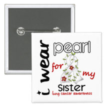 Lung Cancer I WEAR PEARL FOR MY SISTER 43 Buttons