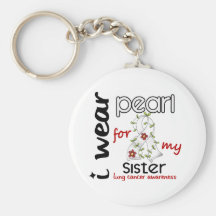 Lung Cancer I WEAR PEARL FOR MY SISTER 43 Keychains
