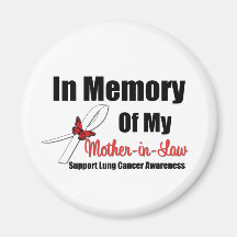 Lung Cancer In Memory Mother-in-Law Fridge Magnet