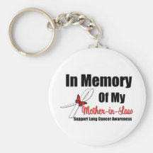 Lung Cancer In Memory Mother-in-Law Keychain